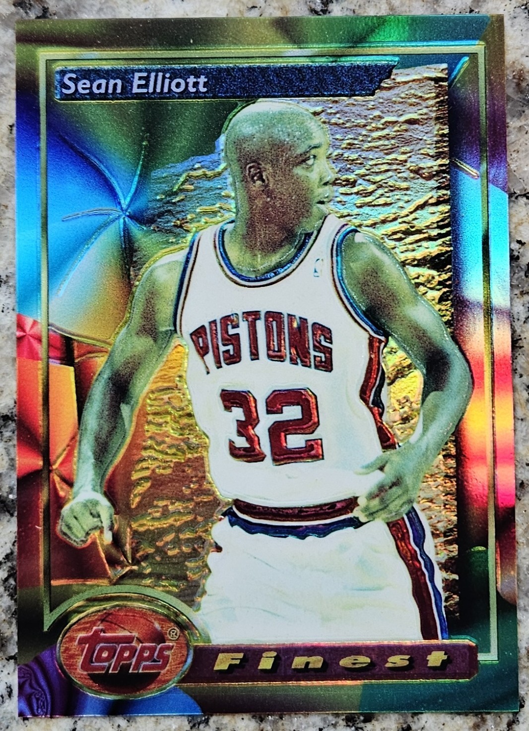 Sean Elliott 1993-94 Topps Finest Refractor #37 🏀 Detroit Pistons