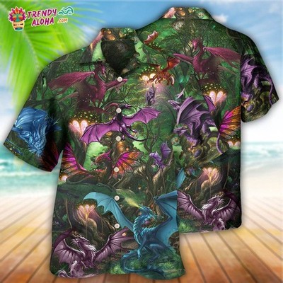 Dragon Love Forest Love Life Hawaiian Shirt   Trendy Aloha