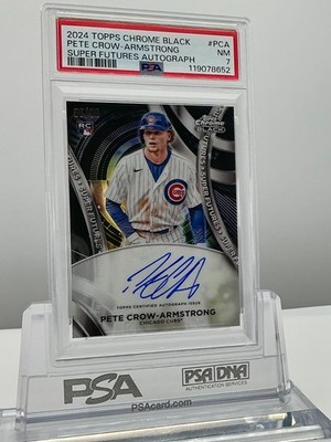 Pete crow armstrong 直筆サインボール JSA認証付き PCA 2024 Topps Chrome Black - Super Futures Autographs Pete Crow