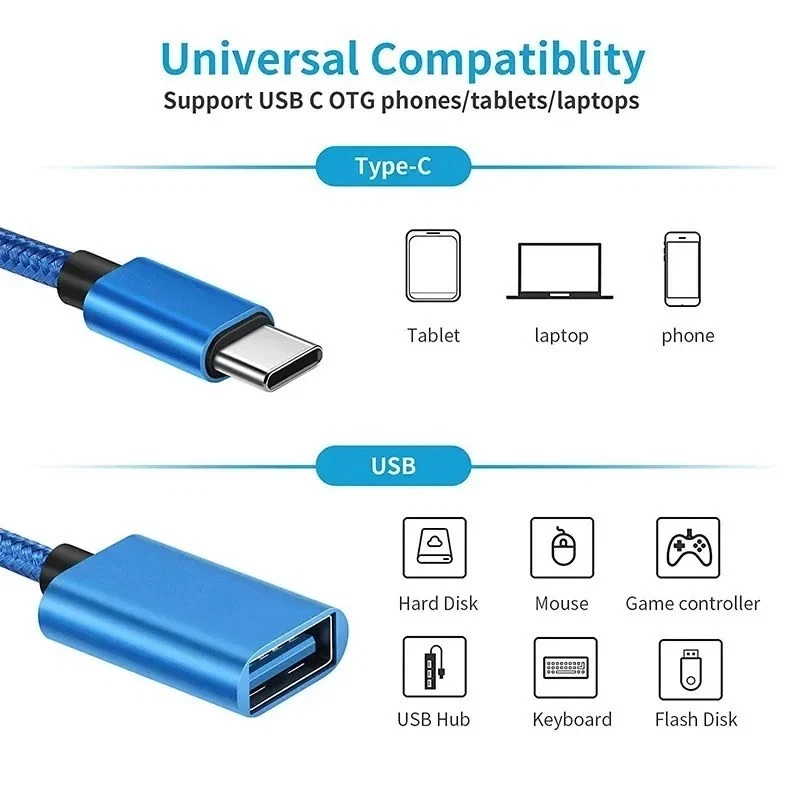 Cavo adattatore convertitore da USB C a USB, da USB C maschio OTG a femmina - Immagine 4 di 4