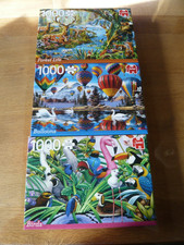 LOT 3 PUZZLES  1000 P - FOREST LIFE ,BALLOONS,BIRDS - OCCASION - Dim: 50 X 70 cm