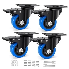 Casters Wheel 3 Inch Set of 4, 1200 Lbs Heavy Duty Casters, Safety Dual 3 INCH