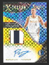 2020-21 Panini Select Kristaps Porzingis X-Factor Gold Prizm Patch Auto 05/10