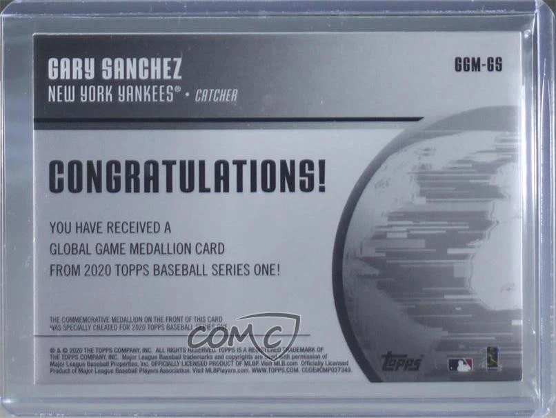2020 Topps Global Game Medallions Gary Sanchez #GGM-GS - Image 2 of 2