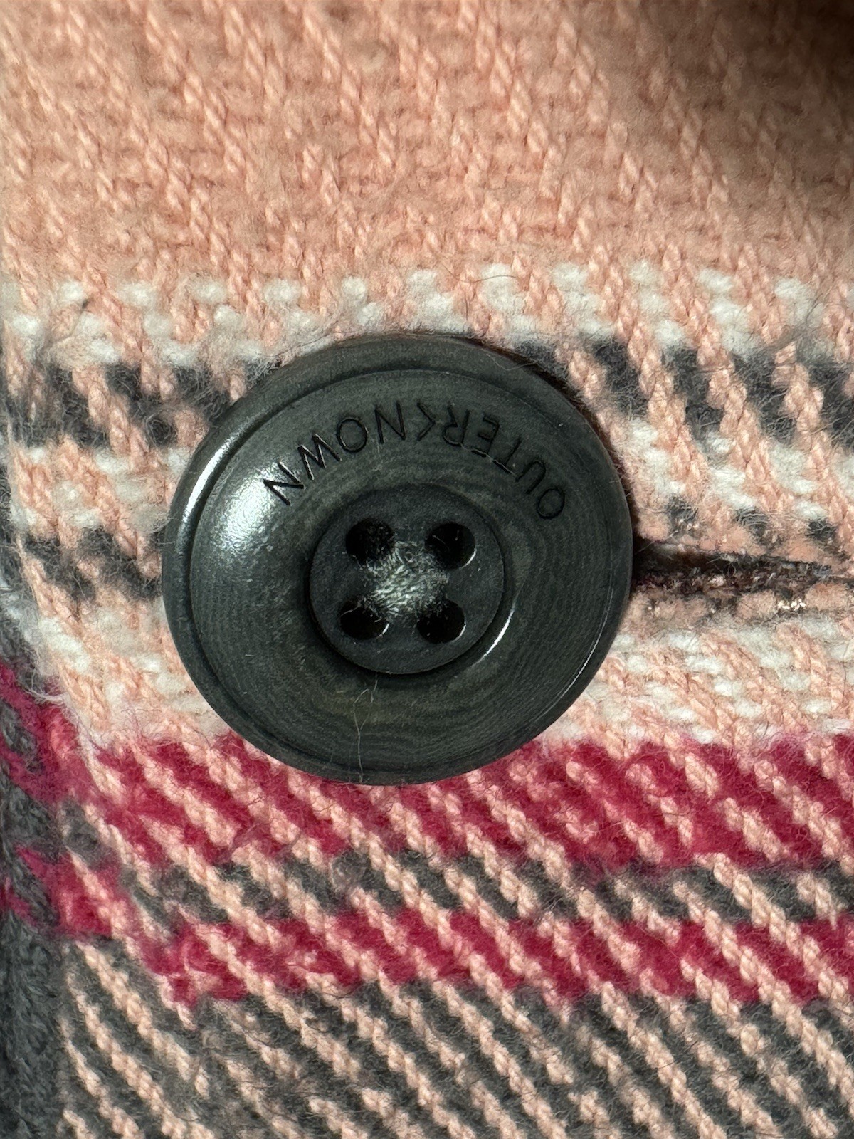 Outerknown Cloud Weave Jacket Shacket Pink Plaid … - image 5