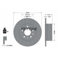Bremsscheibe Textar 92032600 Hinten, Voll, 1 StüCk