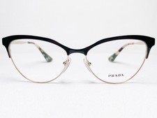 Prada VPR55S QE3-1O1 Womens Eyeglasses Frames Black/Pale Gold Cats Eye 54/16 140