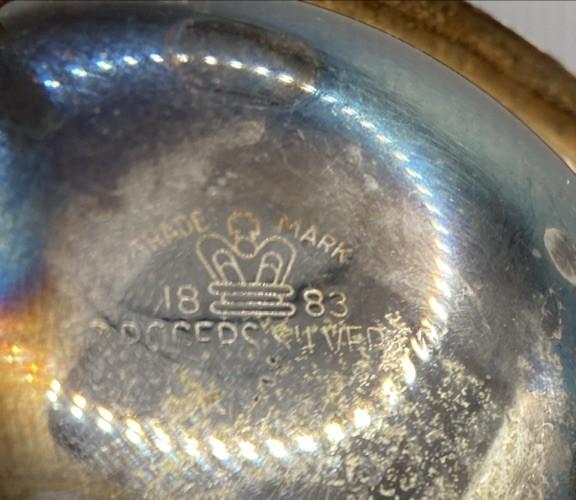 VTG 1883 FB Rogers Silver Co Roll Top Caviar/Butter Dish Server