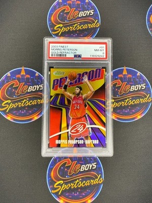 Morris Peterson 2003 Topps Finest Gold Refractor /25 PSA 8 Raptors