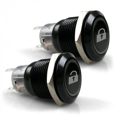 Lock/Unlock Black Billet Button Set - 19mm Keep It Clean KICSWLOCK muscle custom