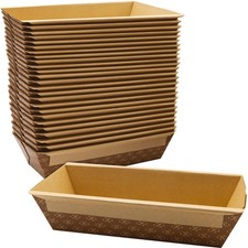 Chef-Grade Elegant 1Lb Paper Loaf Pans 25 Pack - Disposable Bakeable Kraft Pan