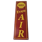 Vintage Shell Gasoline Sign - Free Air Auto Tires Gas Pump Porcelain Sign