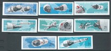 HUNGARY 1966 Michel 2299-306B Set of 8 Space Flights Imperf U/Mint Cat 55 Marks