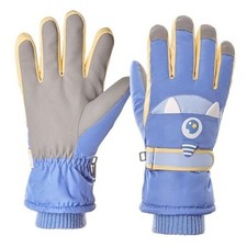 Kids Touchscreen Ski Gloves Children Waterproof Winter Snow Medium deep blue