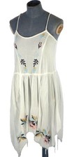 ASOS White Embroidered Floral Sleeveless Sundress Scoop Neck US 00