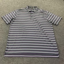 Peter Millar Polo Shirt Mens 2XL Purple Stripe Summer Comfort Golf Performance