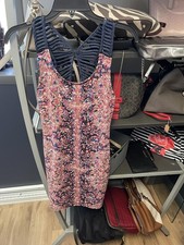 Free People Women's Sleevelessrned Dress with Navy Blue strap Back - Size xS