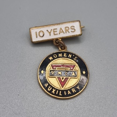 Frauen Hilfskraft CVJM Mitgliedschaft Heimatfront Emaille Abzeichen & 10 Jahre Barren 2. Weltkrieg