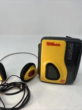 Wilson Sports Engineered WSW889 AM/FM Stereo Cassette Player Yellow Headphones