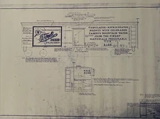 Tivoli Beer Ventilator Refrigerator Train Car TUX 5100 Denver Colorado Blueprint