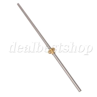 16PCS T8 8mm Lead Screw Rod 13.78''x0.31'' Stainless Steel w/ Brass