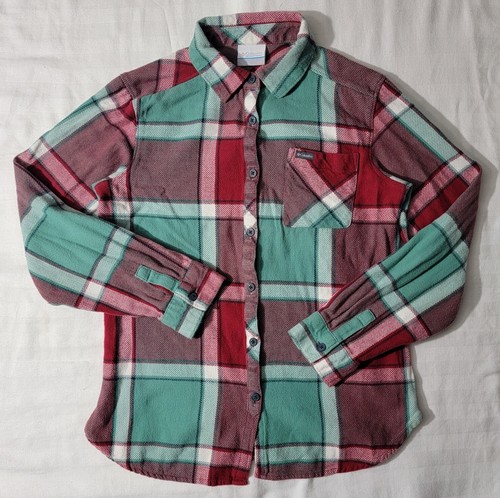 Columbia Damen kleines Langarm Button Down kariertes Flanellhemd Größe S - Bild 1 von 8