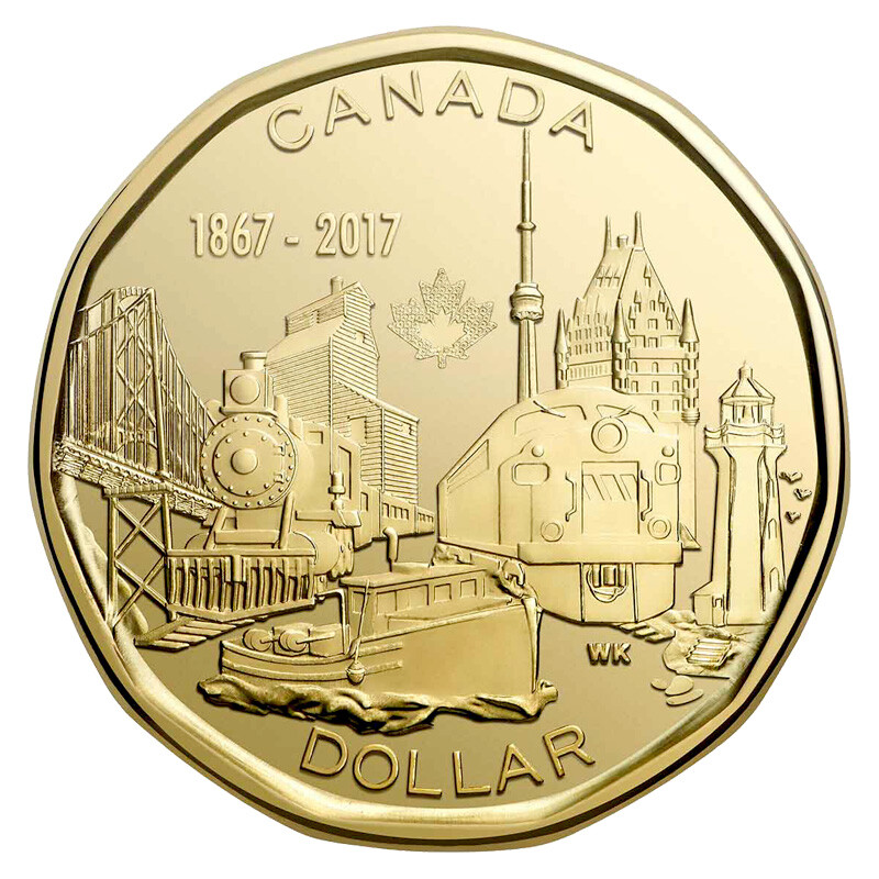 🇨🇦 Canada 1 Dollar Coin Loonie $1 150th Anniversary of Canada
