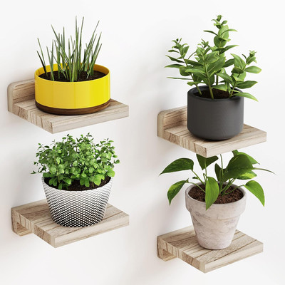 Floating Shelves for Wall, Rustic Wood Small Wall Mounted Shelves for Bedroom, L