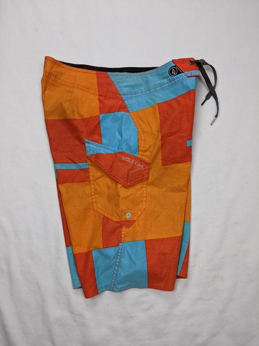 Volcom Pure FUNction V2S Mens Size 28 Swim Trunks Shorts Block Color Orange - Picture 3 of 11