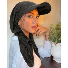 Muslim Women Head Scarf Visor Hat Wide Brim Cap Sunhat Turban Bandanas Wrap New