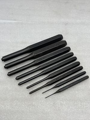 SK Hand Tools 9 Piece Roll Pin Punch Set, 1/16  - 1/2 , USA Made, New