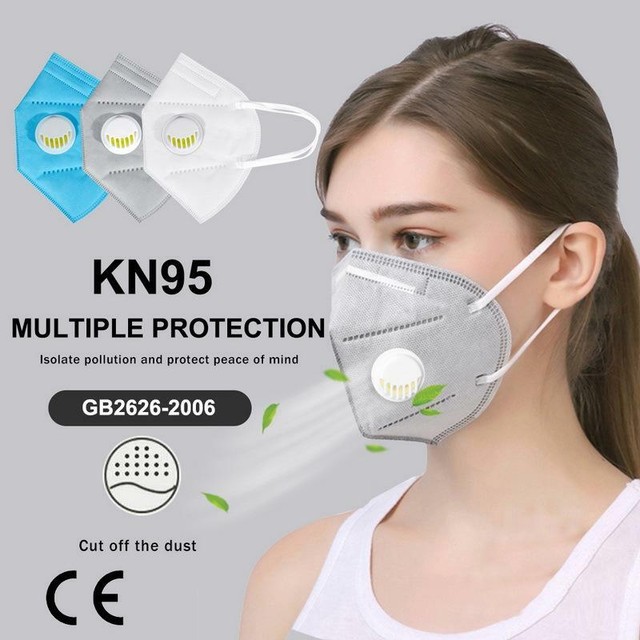 Download White Ffp2 Kn95 Face Mask With Vent Valve Hygienic Anti ...