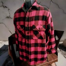 VINTAGE TOWNCRAFT PENNEYS WOOL SHIRT JACKET BUFFALO CHECKS LUMBERJACK SIZE M