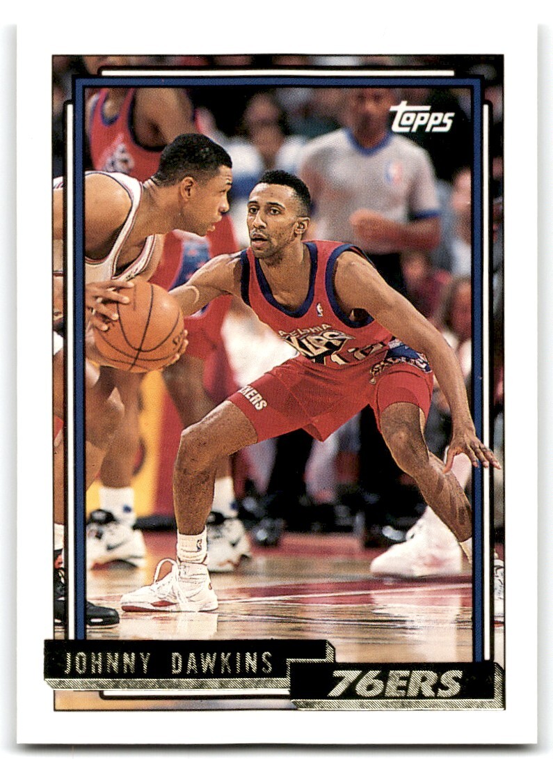 1992-93 TOPPS GOLD JOHNNY DAWKINS PHILADELPHIA 76ERS #168
