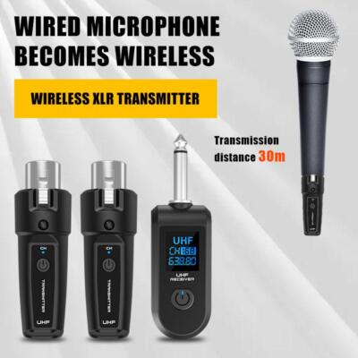 UHF XLR Drahtloses Mikrofon Sender Empfänger System für Dynamisches Mikrofon & Gitarre