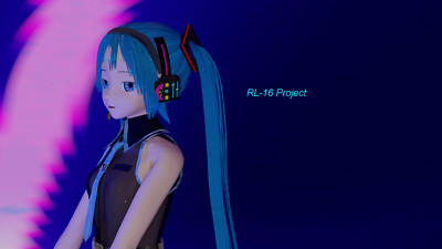 Anime hatsune miku blender smile 3d long hair blue Playmat Gaming Mat
