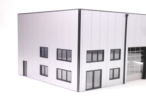 1:87 EM412 Bausatz für Werkstatt-/ Gewerbehalle mit Büro und 3 Toren für Herpa - Bild 5 von 8