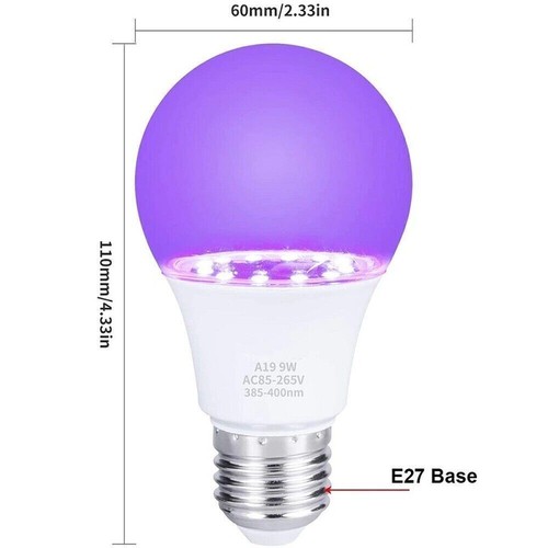 E27 UV Black Light Bulb LED Bar Party Body Paint Fluorescent Poster Lamp 9W 15W - Picture 14 of 17