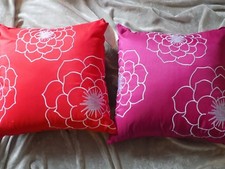 Decorative Throw Pillow Red or Pink Flower Pattern Couch Bed Sofa NEW 