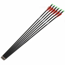 6PCS 32'' Archery Carbon Arrows Spine 500 For Recurve Compound Bow Hunting