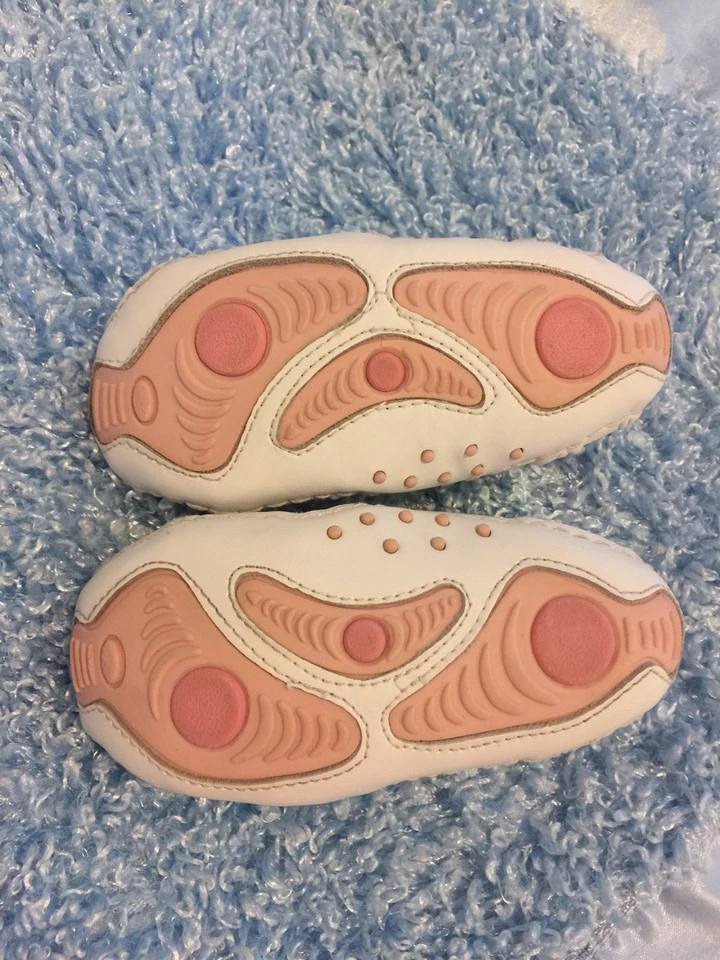 Bebé Ciervo PEAPOD WALKER CUERO Niña pequeña talla 4c HERMOSOS ZAPATOS DE PASCUA ELEGANTES Foto 4 de 4