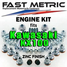 '95-'21 Kawasaki KX 100 Engine Rebuild Bolt Kit | FACTORY style ZINC Fasteners