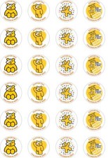 24 PRECUT SUPPORT CHILDREN IN NEED PUDSEY BEAR RICE/WAFER PAPER CUP CAKE TOPPERS