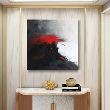 oil painting Abstract on canvas Modern wall decor Blue and Pink Hand-painted