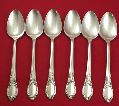 Wm A Rogers Oneida PARK LANE Chatelaine Dowry Silverplate 6-Teaspoons 6 1/8''