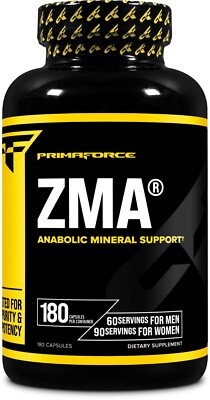 PrimaForce ZMA Dietary Supplement, 180 Capsules, Non-GMO & Gluten-Free