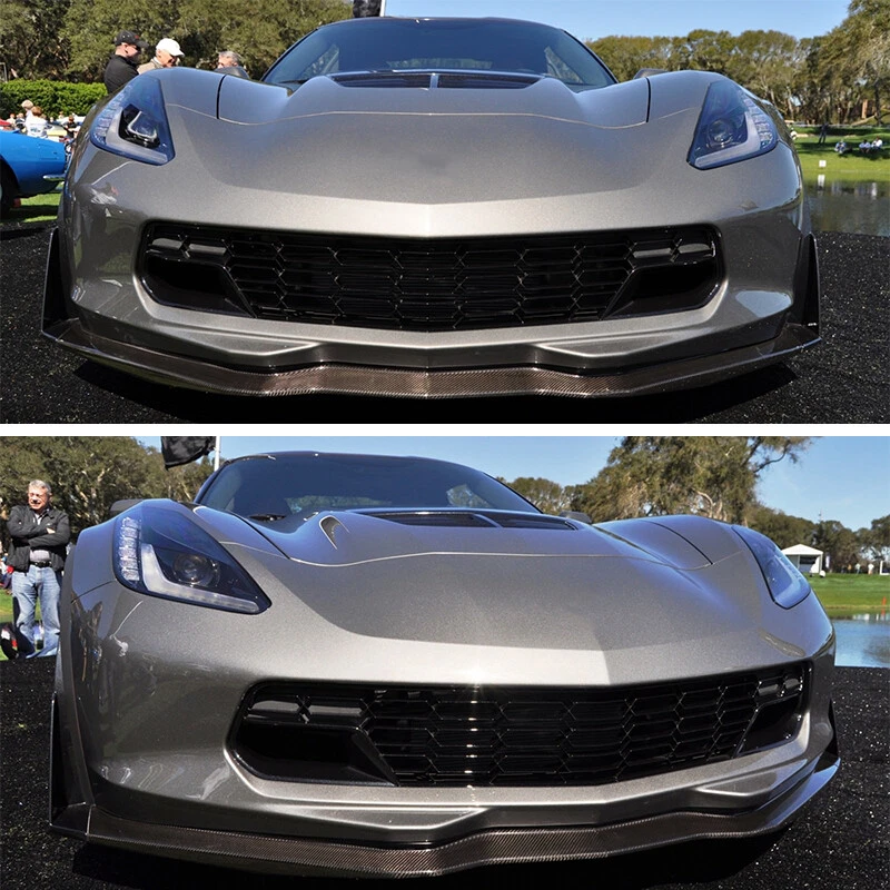 Front Bumper Grille W/O Camera Carbon Flash For 2014-2019 Chevrolet Corvette C7 - Image 2 of 4