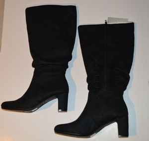 slouchy black boots wide calf