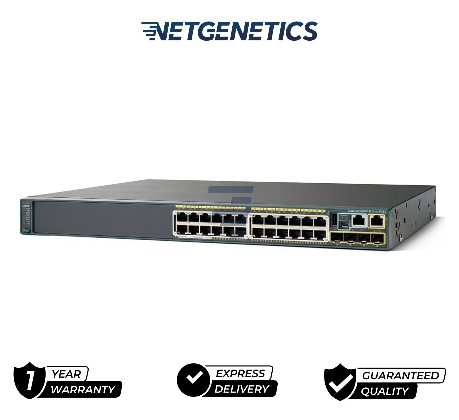 Cisco Catalyst (WS-C2960S-24PS-L) 24-Ports Rack-Mountable Switch Managed