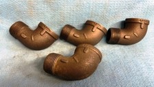 90  STREET ELBOW, 1", MALLEABLE IRON, BLACK FINISH,  LOT OF 4 